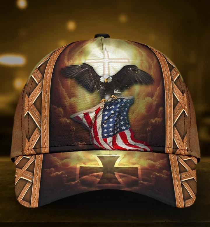 Jesus Eagle One Nation Under God Printing Baseball Cap Hat