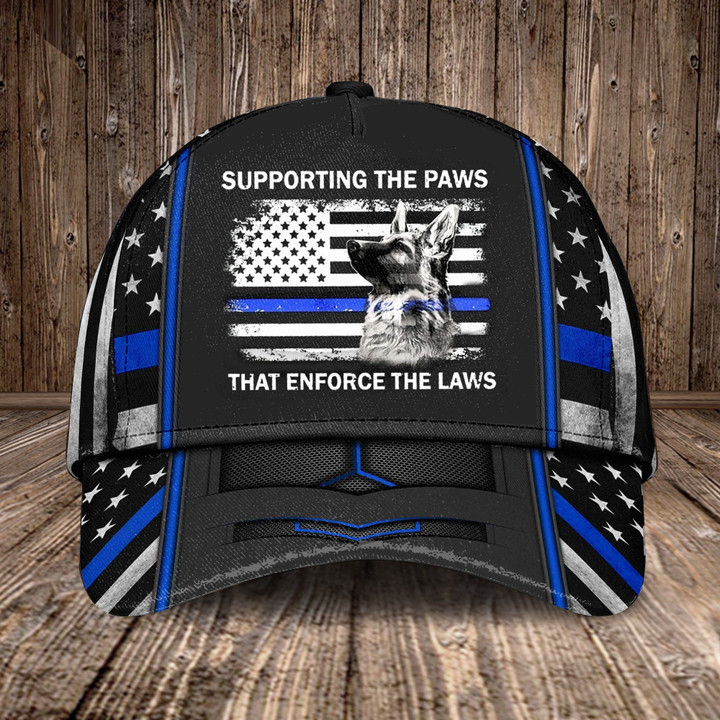 Supporting The Paws That Enforce The Laws Printing Baseball Cap Hat