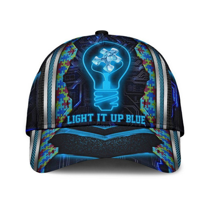 Light It Up Blue Autism Printing Baseball Cap Hat