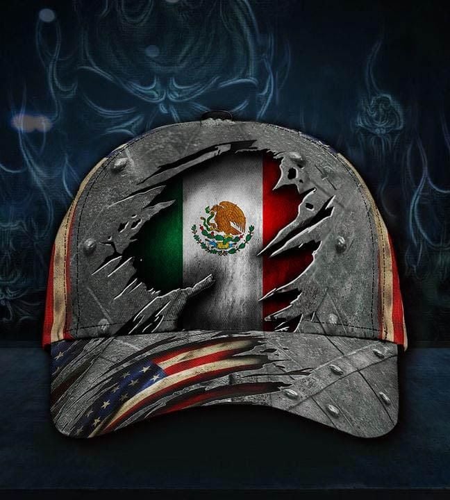 Mexico Flag American Flag Pattern Printing Baseball Cap Hat