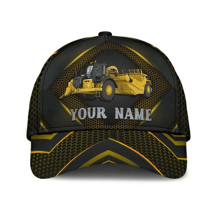Yellow And Black Caterpillar Printing Baseball Cap Hat Custom Name