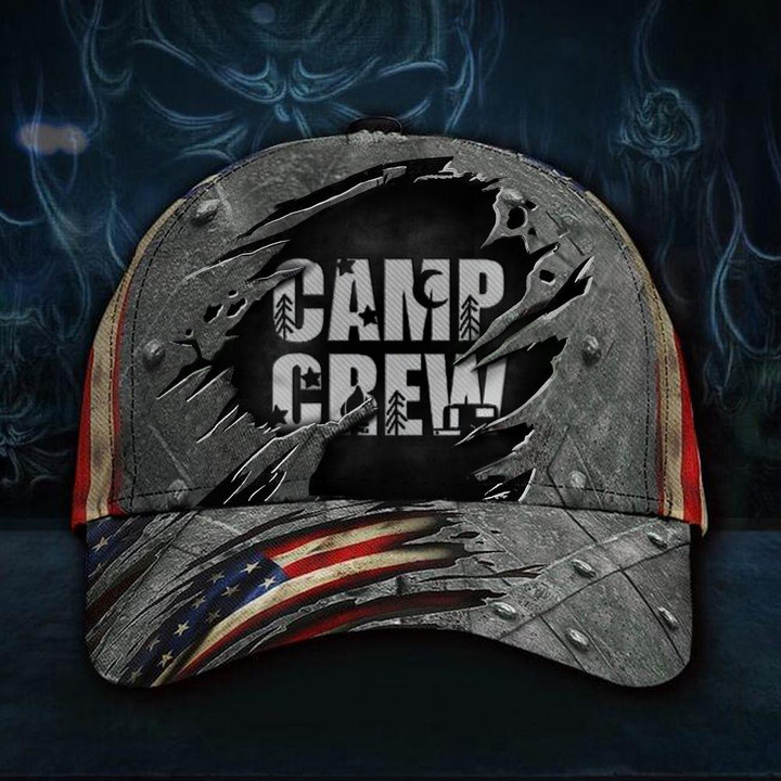 Classic Camp Crew American Flag Printing Baseball Cap Hat