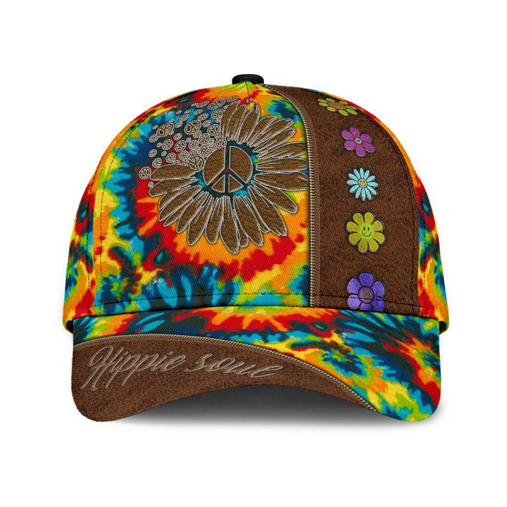 Hippie Soul And Vibrant Color Hippie Printing Baseball Cap Hat