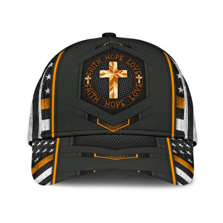 God Cross Faith Hope Love Printing Baseball Cap Hat