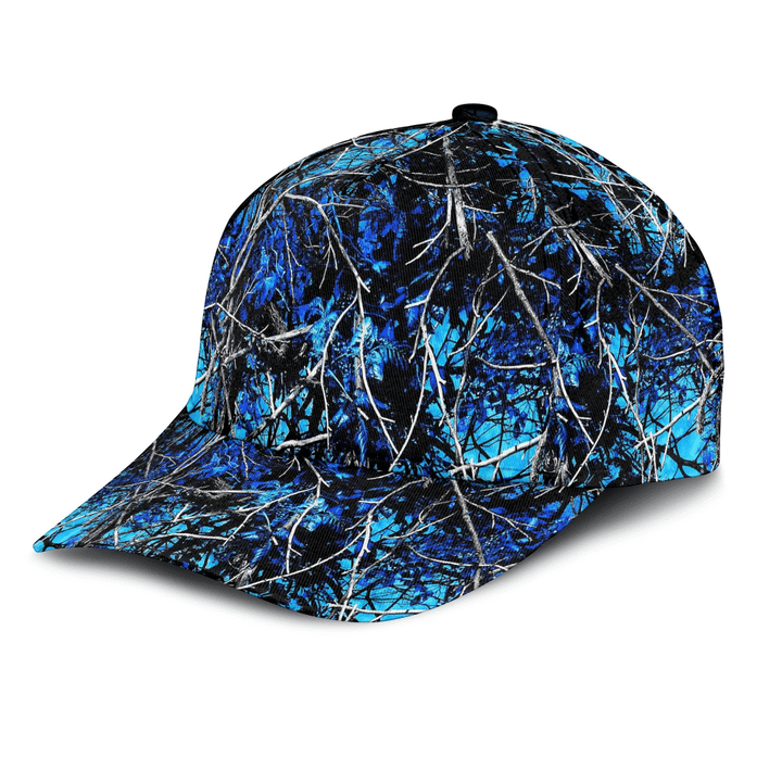 Love Hunting Dark Blue Camouflage Themed Printing Baseball Cap Hat