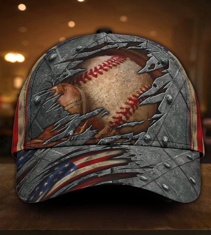 Baseball Crack Us Flag Crack Pattern Printing Baseball Cap Hat