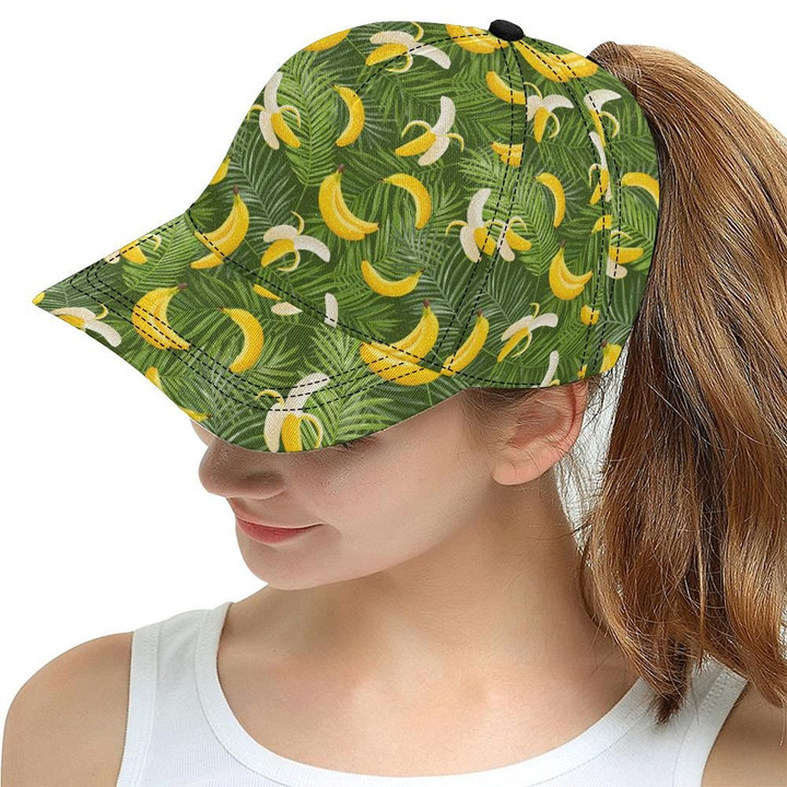 Appealing Banana Palm Leaves Printing Baseball Cap Hat