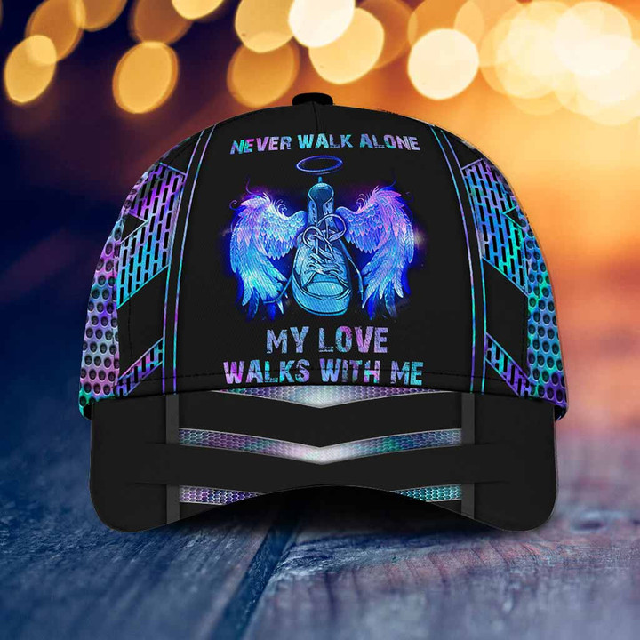 Printing Baseball Cap Hat Never Walk Alone My Love Walks With Me