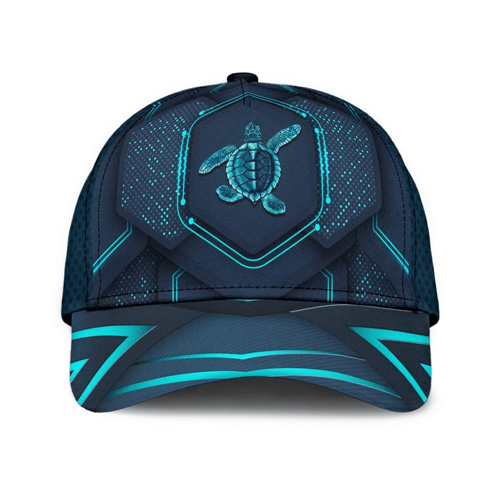 Design Printing Baseball Cap Hat Turtle Blue Pattern Ocean Animal