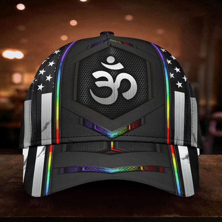 Yoga Symbol American Flag Printing Baseball Cap Hat