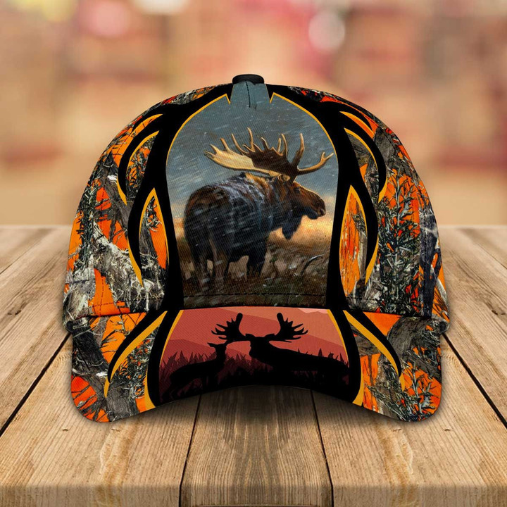 Moose At Sunset Pattern Printing Baseball Cap Hat