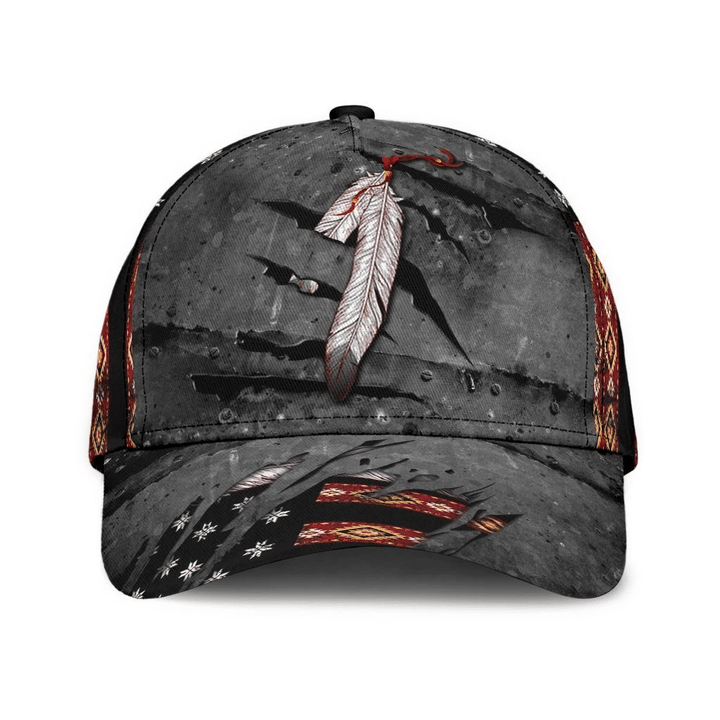 Feather Native Crack Flag Printing Baseball Cap Hat