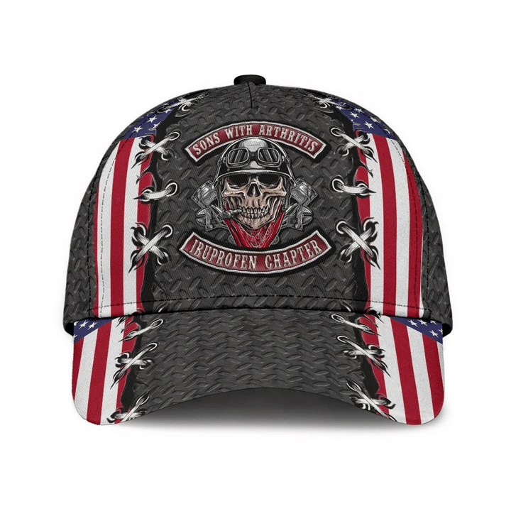 Motorcycle Sons With Arthritis Ibuprofen Chapter Printing Baseball Cap Hat