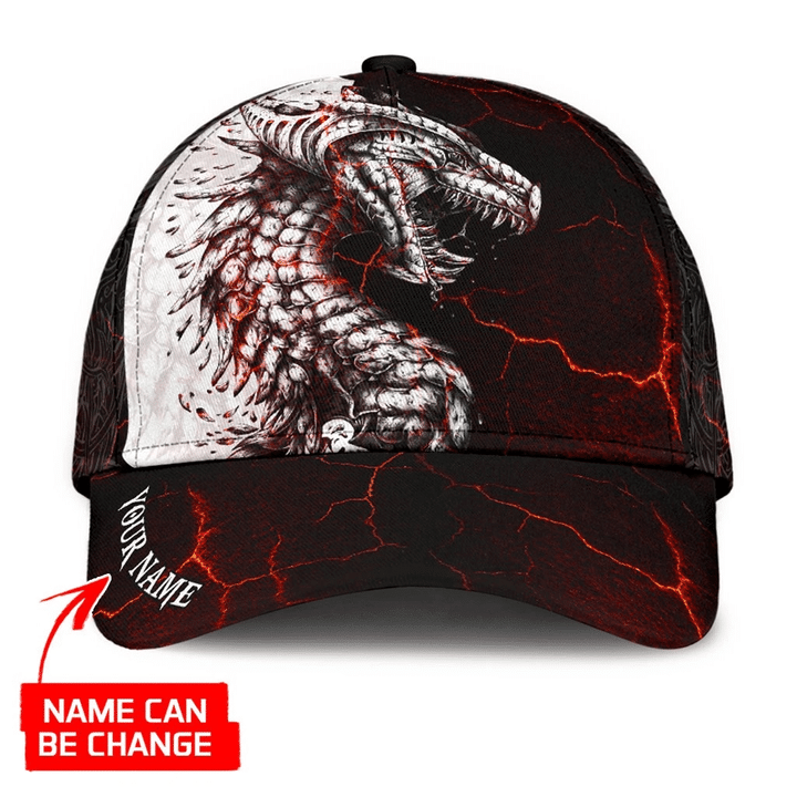 Custom Name Red Blood Dungeon Dragon Printing Baseball Cap Hat