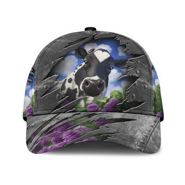 The Blooming And Cow Printing Baseball Cap Hat