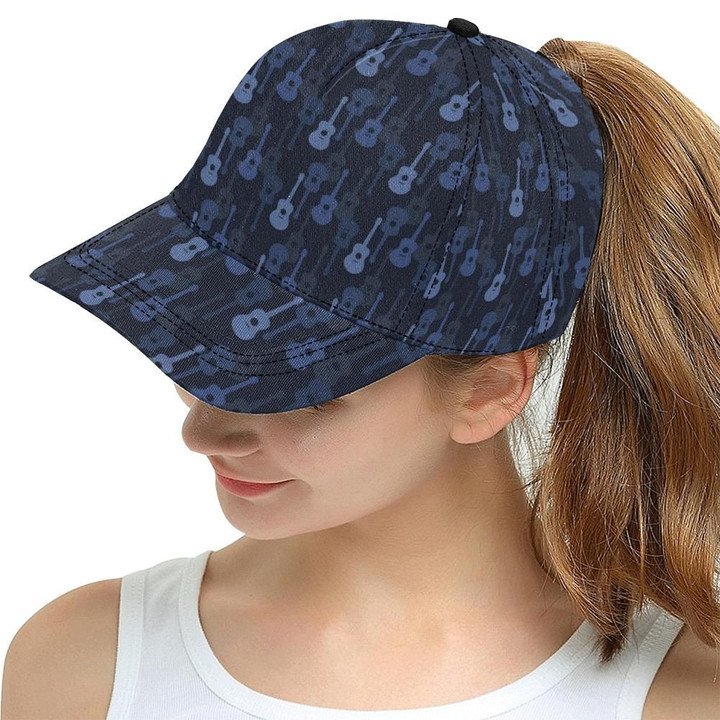 Blue Theme Guitar Printing Baseball Cap Hat