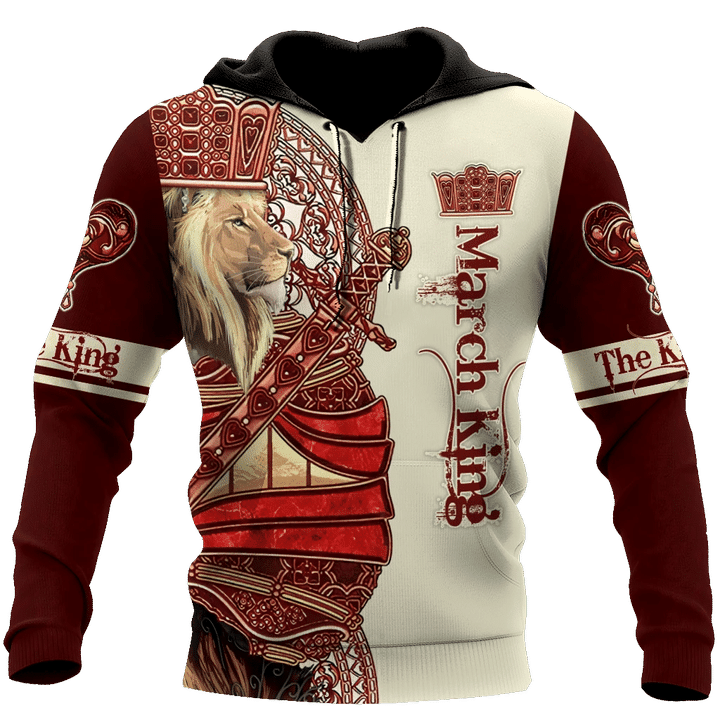 The March King Lion With Crown Red 3d Hoodie
