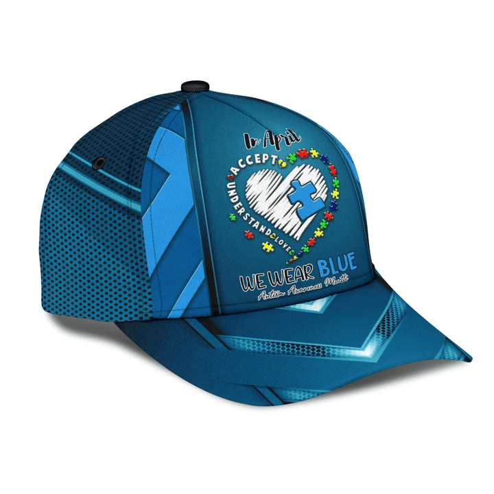 Attractive Autism In April We Wear Blue Autism Printing Baseball Cap Hat