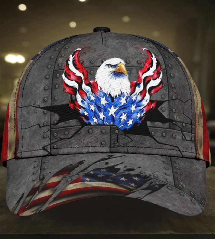 Crack Eagle America Independence Gifts Printing Baseball Cap Hat