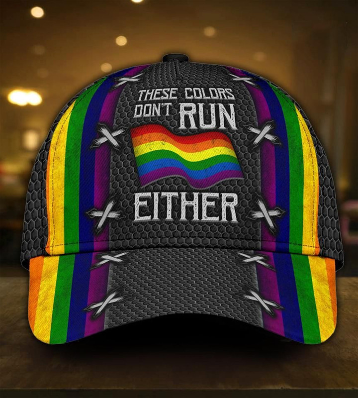 These Colors Don't Run Either Lgbt Printing Baseball Cap Hat