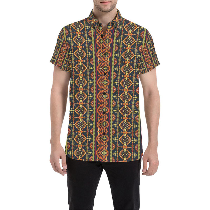Kente Classic Design African Print 3d Men's Button Up Shirt