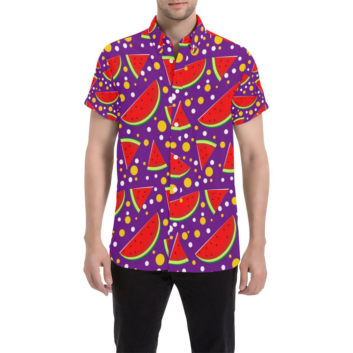 Watermelon Pattern Print Design Wm010 3d Men's Button Up Shirt