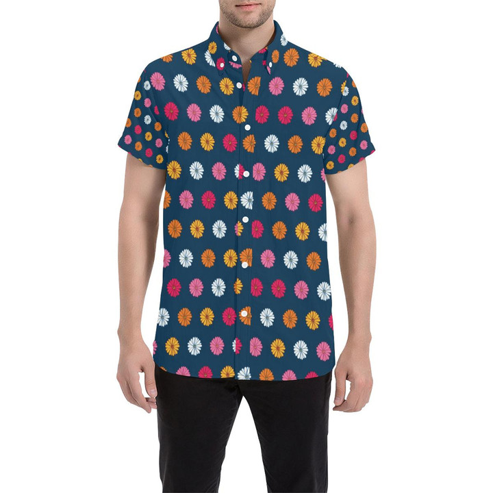 Gerberas Pattern Print Design Gb06 3d Men's Button Up Shirt