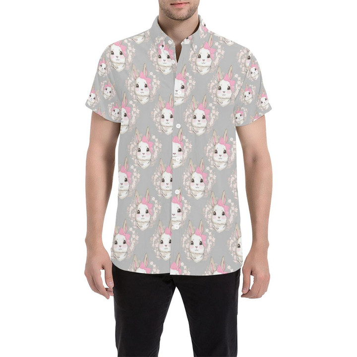 Rabbit Pattern Print Design Rb07 3d Men's Button Up Shirt