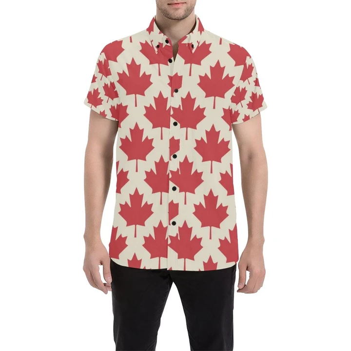Maple Leaf Pattern Print Design 03 3d Men's Button Up Shirt