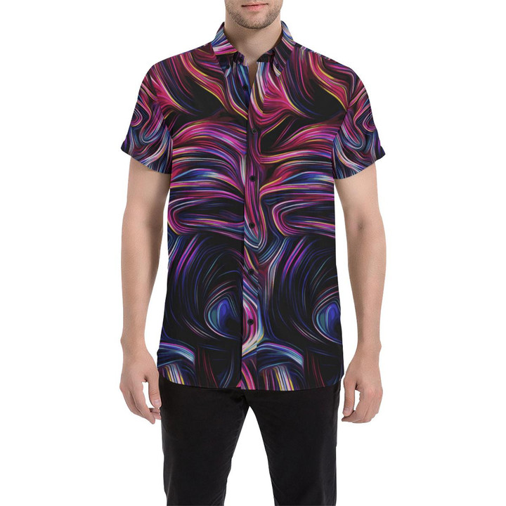 Liquid Pattern Print Design 01 3d Men's Button Up Shirt