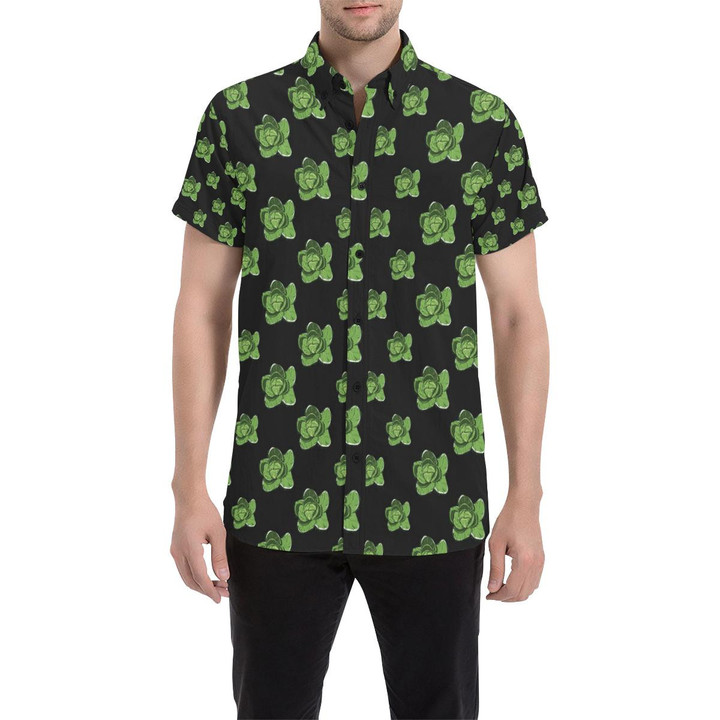 Cabbage Pattern Print Design 03 3d Men's Button Up Shirt