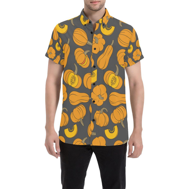 Pumpkin Pattern Print Design A03 3d Men's Button Up Shirt