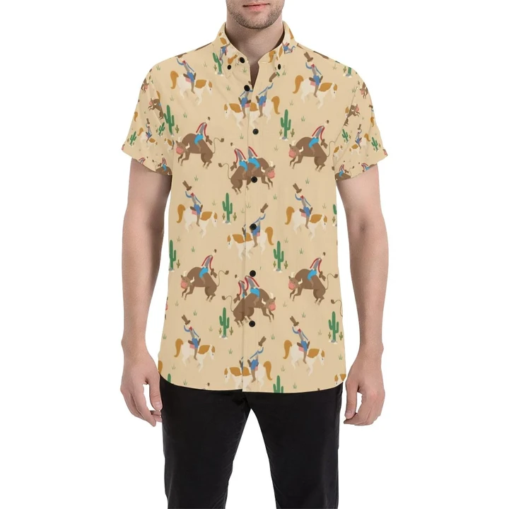 Rodeo Pattern Print Design A02 3d Men's Button Up Shirt