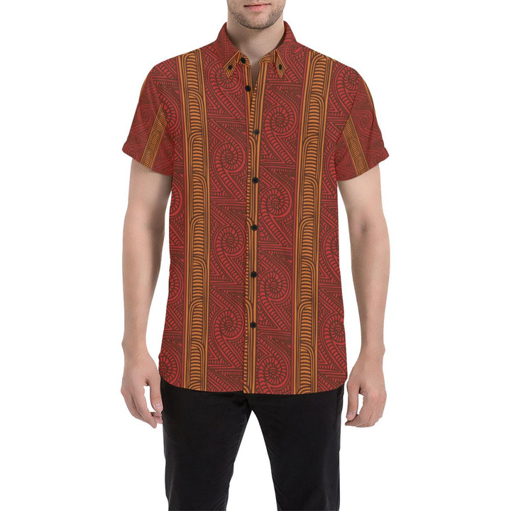 Maori Pattern Print Design 05 3d Men's Button Up Shirt