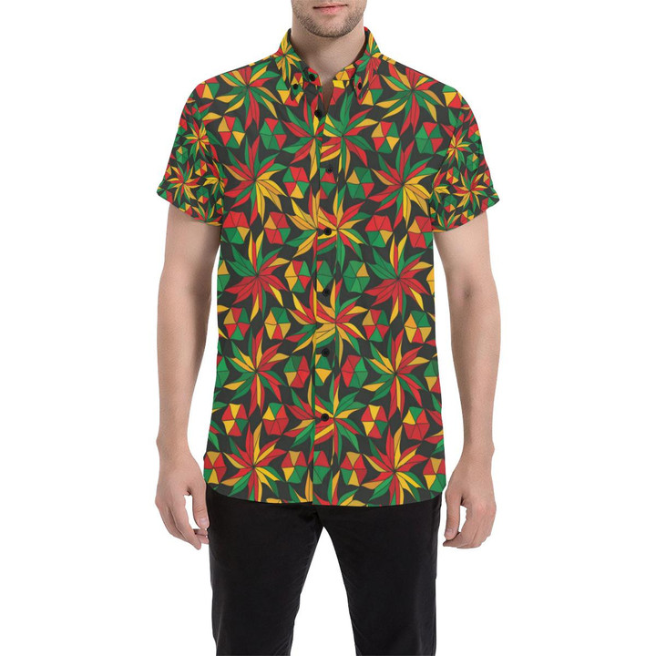 Rastafarian Pattern Print Design A03 3d Men's Button Up Shirt