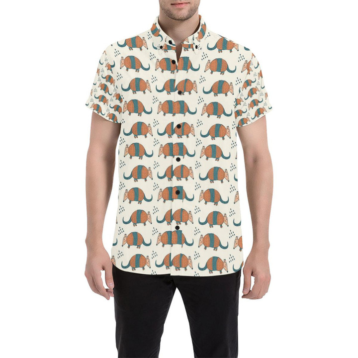 Armadillo Pattern Print Design 01 3d Men's Button Up Shirt