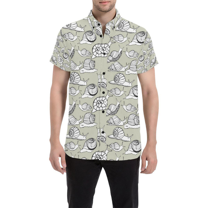 Snail Pattern Print Design 03 3d Men's Button Up Shirt