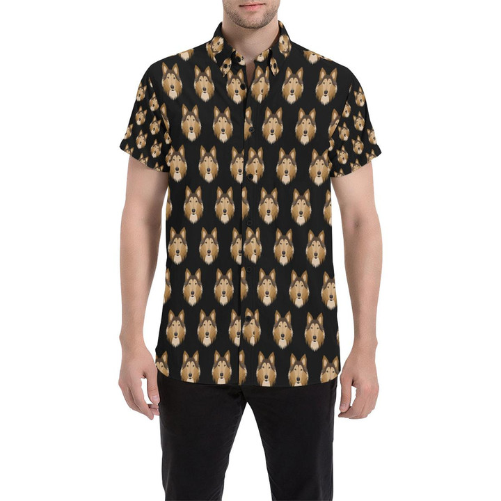 Collies Pattern Print Design 01 3d Men's Button Up Shirt