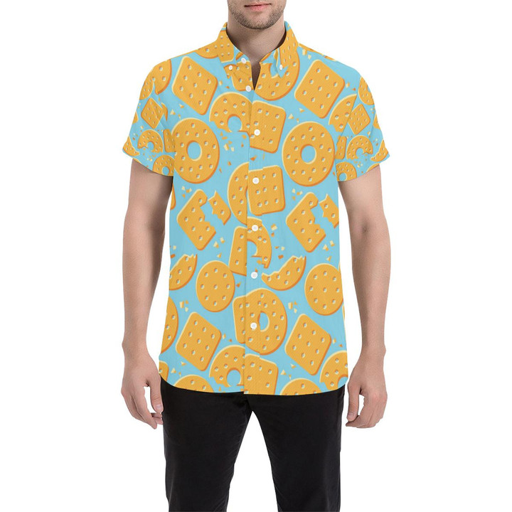 Cracker Pattern Print Design 02 3d Men's Button Up Shirt
