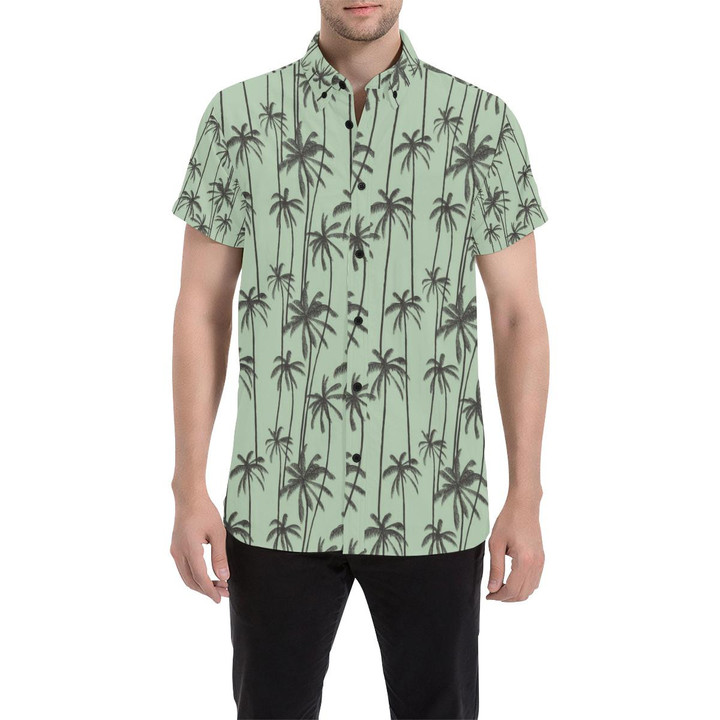 Palm Tree Pattern Print Design A04 3d Men's Button Up Shirt