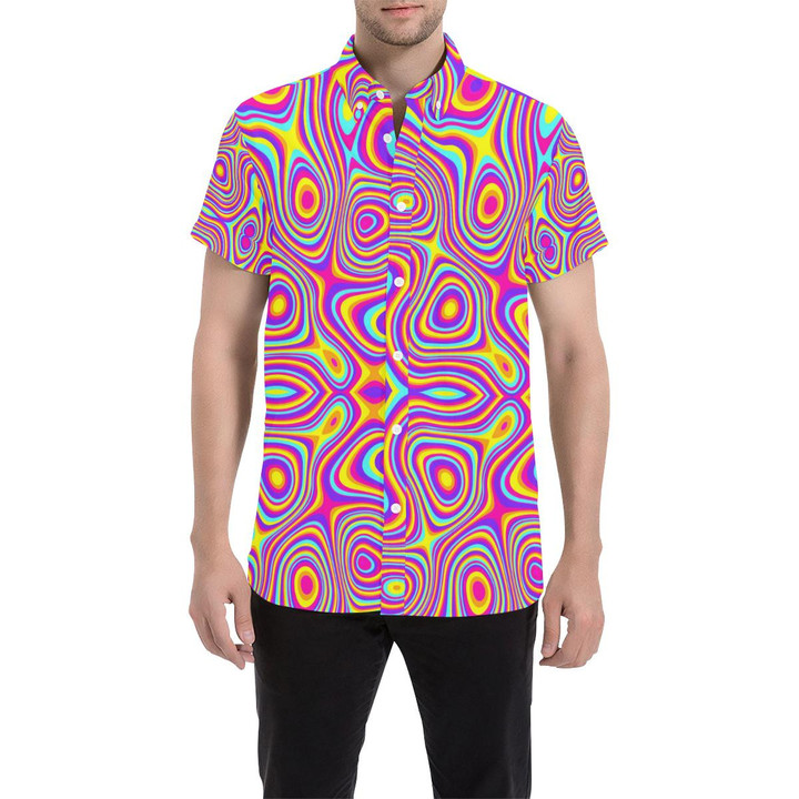 Liquid Pattern Print Design 06 3d Men's Button Up Shirt