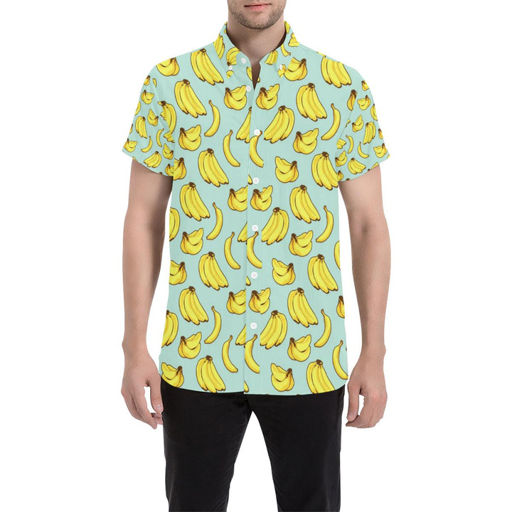 Banana Pattern Print Design Ba04 3d Men's Button Up Shirt