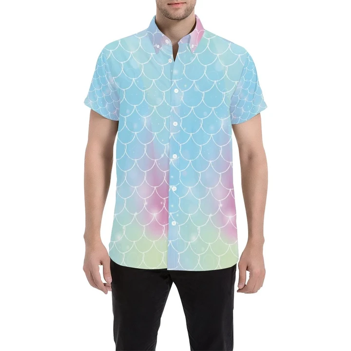 Rainbow Pattern Print Design A06 3d Men's Button Up Shirt