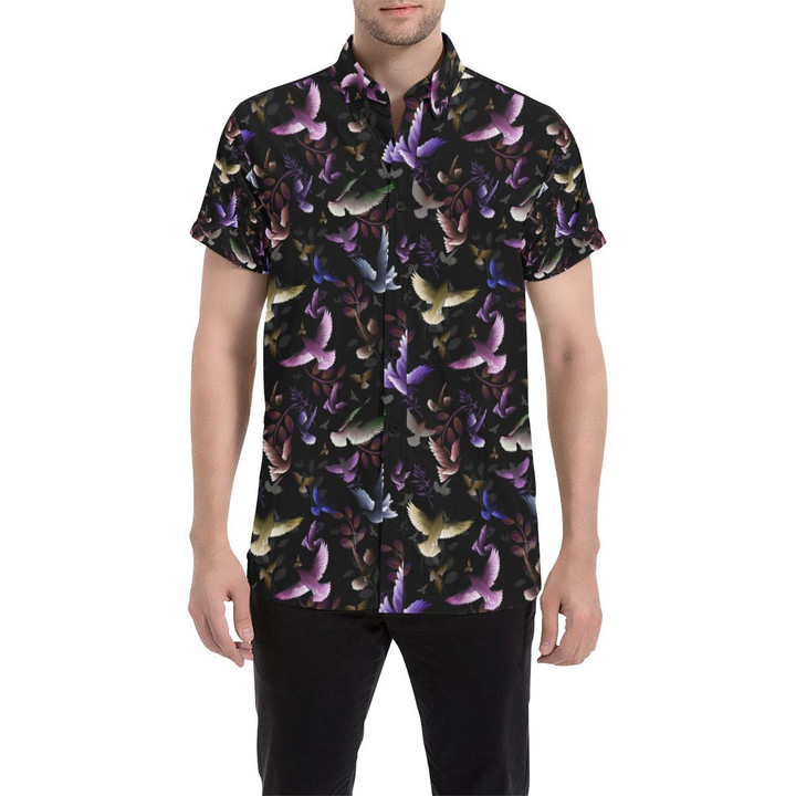 Pigeon Pattern Print Design 01 3d Men's Button Up Shirt
