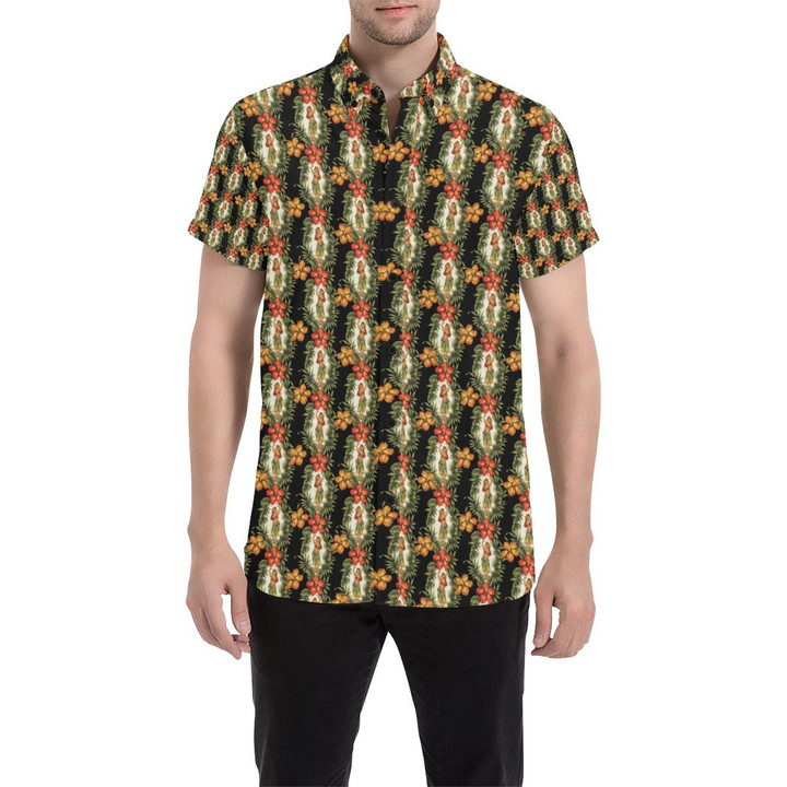 Hawaiian Flower Hula Hibiscus Print 3d Men's Button Up Shirt