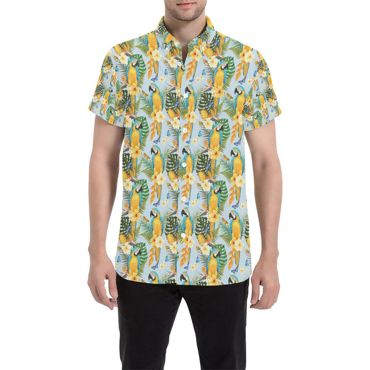 Parrot Pattern Print Design A04 3d Men's Button Up Shirt