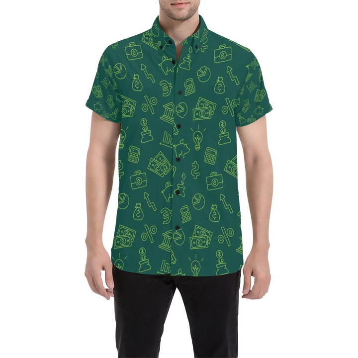 Accounting Financial Pattern Print Design 02 3d Men's Button Up Shirt