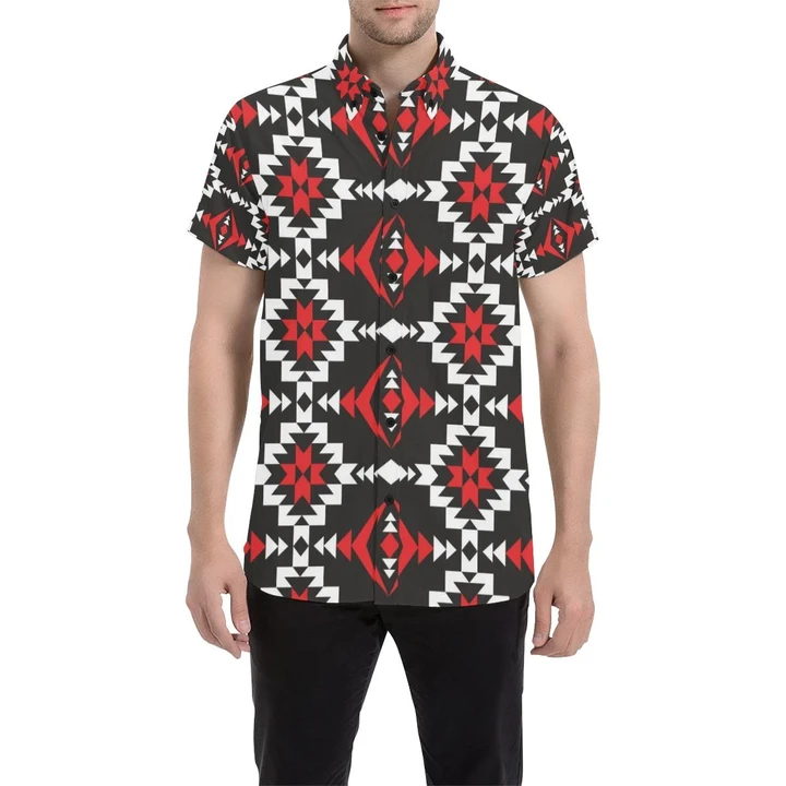 Navajo Pattern Print Design A02 3d Men's Button Up Shirt