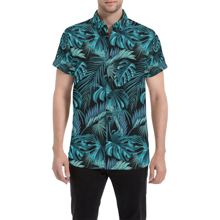 Palm Leaf Pattern Print Design A03 3d Men's Button Up Shirt