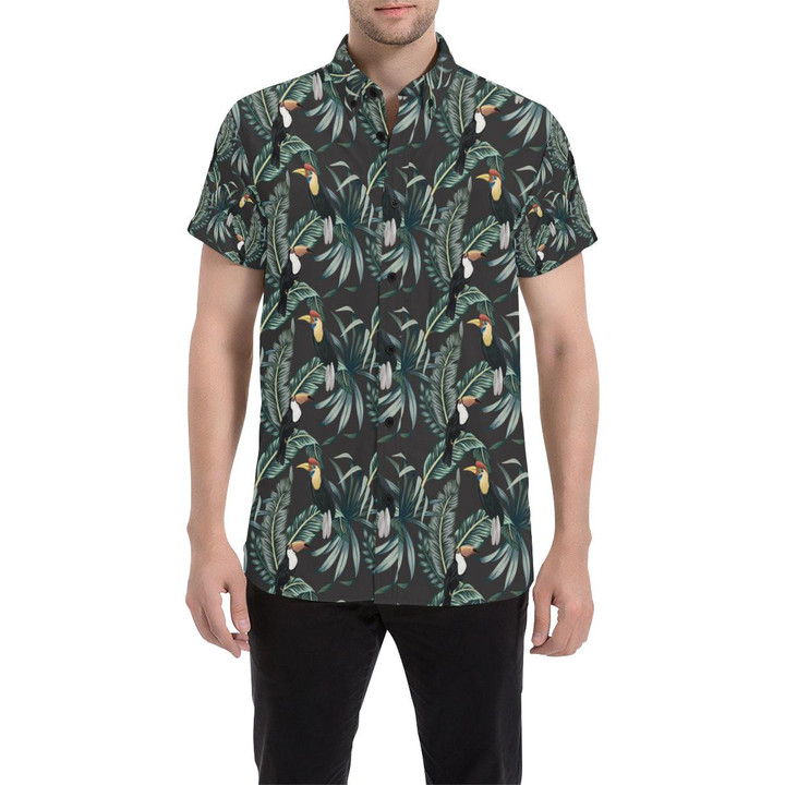 Rainforest Pattern Print Design Rf06 3d Men's Button Up Shirt